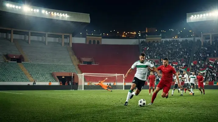 Senegal vs Morocco AFCON final match stats: players contest the ball in a packed Rabat stadium